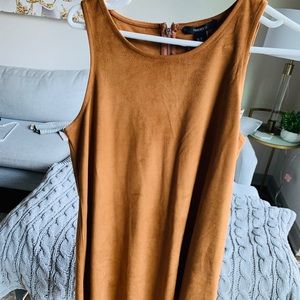 Women’s suede chestnut knee length dress